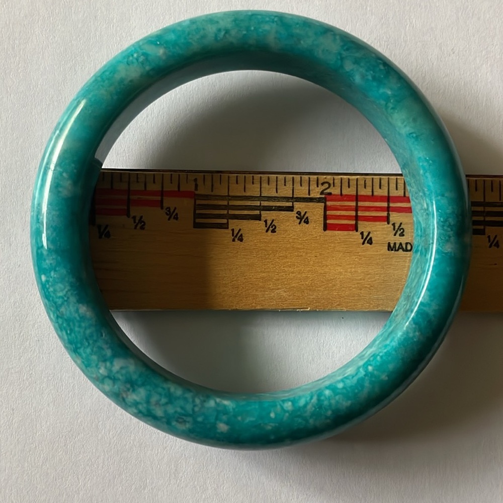 Chunky Amazonite (?) Bangle Bracelet - image 4